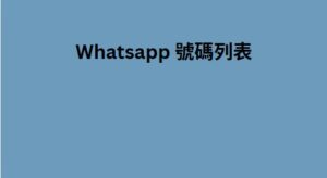 Whatsapp 號碼列表