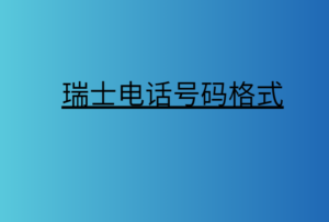 瑞士电话号码格式